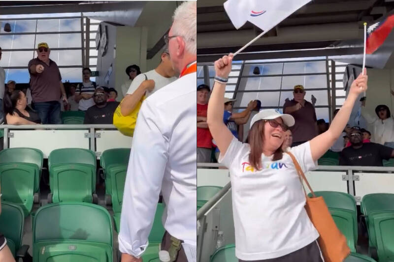 女足亞洲盃》保全被迫阻止球迷揮國旗！澳洲大叔怒吼挺台灣畫面曝