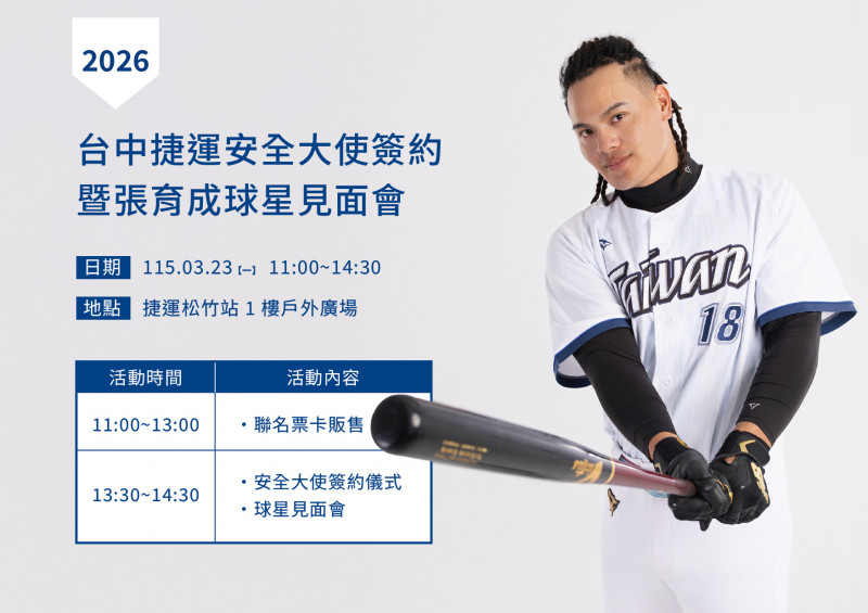 中捷公司與張育成的聯名卡今天開賣   下午2點前50名可跟張育成合照