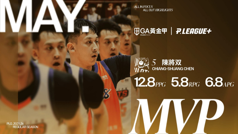 PLG》又是領航猿!陳將双奪5月MVP