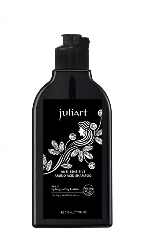 JuliAr柔敏育髮胺基酸洗髮精（220ml）／780元
針對減緩頭皮老化、敏感性頭皮與經染燙後之頭皮問題，能舒緩頭皮。以胺基酸與大豆水解蛋白為基底，溫合潔淨頭皮，保濕不乾澀。