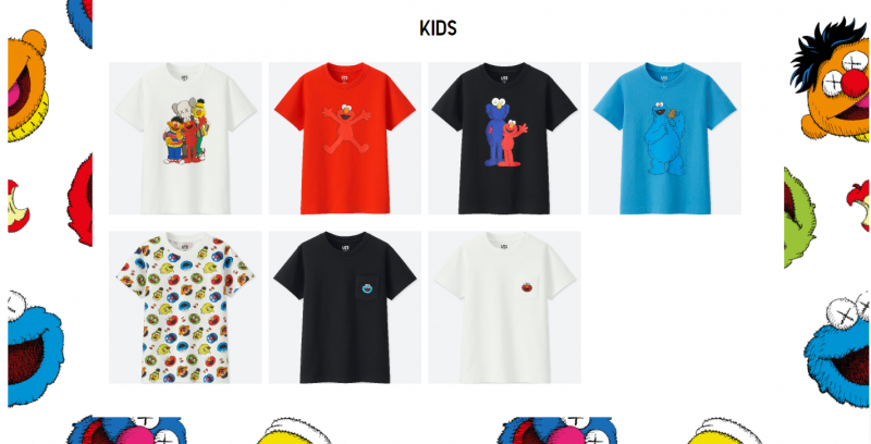 「KAWS x UNIQLO UT x Sesame Street芝麻街」全系列童裝單品圖
