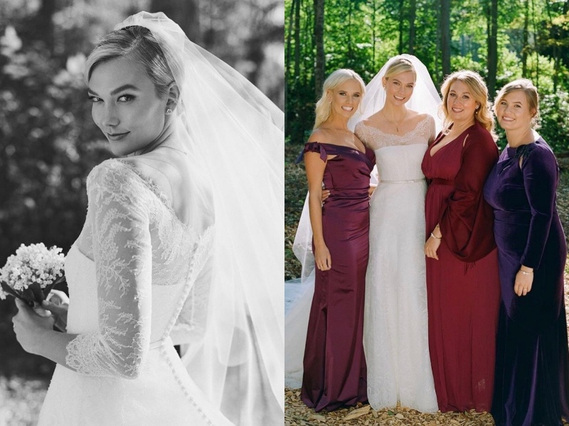 Karlie Kloss在去年10月的紐約婚禮上穿著Dior訂製禮服。（截自Karlie IG）