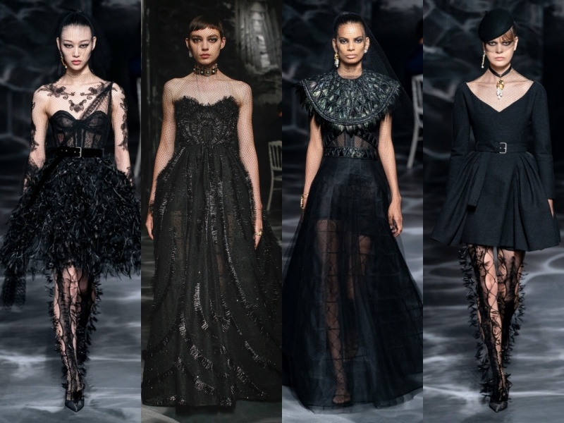 Dior 2019秋冬高級訂製服以深沈的黑色為主要色調。（品牌提供）