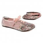 Cocorose London by SHOE PLUS粉紅色綁帶配色摺疊鞋