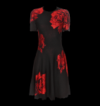 Alexander McQueen 紅色玫瑰圖案黑底洋裝 85,100元