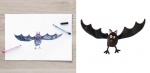  來自充滿吸血鬼傳說的國度，羅馬尼亞，7歲的Albert畫出超可愛的蝙蝠。（圖片擷取自IKEA）