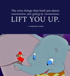 小飛象（Dumbo）‧鼠哥提摩西（Timothy Mouse）：「從哪裡失敗，就從哪裡再站起來。」
