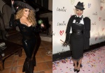 （左起）Mariah Carey、Janet Jackson 扮女巫也不忘賣弄性感風情！ 