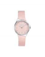 Tiffany Metro 28mm不鏽鋼粉色鱷魚皮錶帶腕錶，NT136,000。