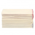 落棉環保抹布(色線)12枚(210→190，-10%)：將紡織工廠未利用到棉線織成，吸水性佳，可廣泛地使用於擦拭和掃除等方面。邊縫的線使用不同顏色，可作為記號方便使用。