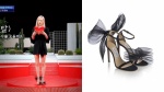 雪莉穿著的硬紗裝飾涼鞋來自Jimmy Choo，建議售價NTD.39,800。（截自JTBC Youtube、品牌提供）
