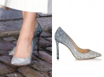 凱特王妃的漸層色調碎鑽高跟鞋來自Jimmy Choo。（歐新社、品牌官網）