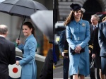 凱特王妃經常運用不同的髮型為同一套衣服帶來不同的造型。（歐新社）