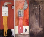 法裔美籍藝術家Louise Bourgeois路易絲布儒瓦的《Femme Maison》系列畫作。（截自wikipedia）