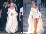 席琳狄翁將同一件禮服做出兩種不同穿著方式的變化。（截自twitter）