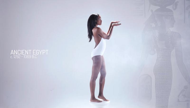 以從古埃及壁畫中了解到，西元前1292年到西元前1069年的古埃及人喜歡對稱的五官、修長的身材、細窄的腰身。