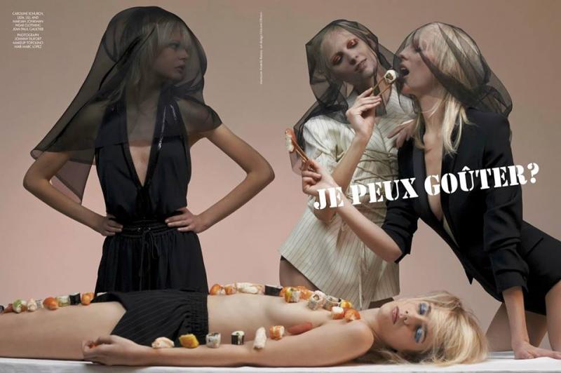 「JE PEUX GOUTER」中譯為「我可以品嚐（taste）嗎？」不僅翻玩了Jean Paul GAULTIER的品牌名稱，也有品嚐時尚、品味的隱喻。