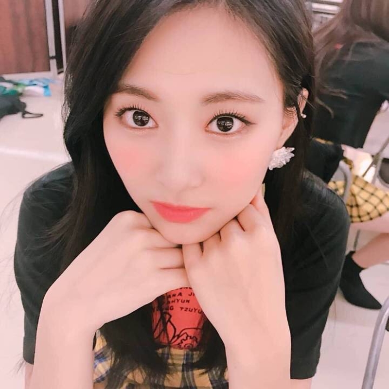 用手托下巴PART 1，超可愛。（翻攝自TWICE@IG）