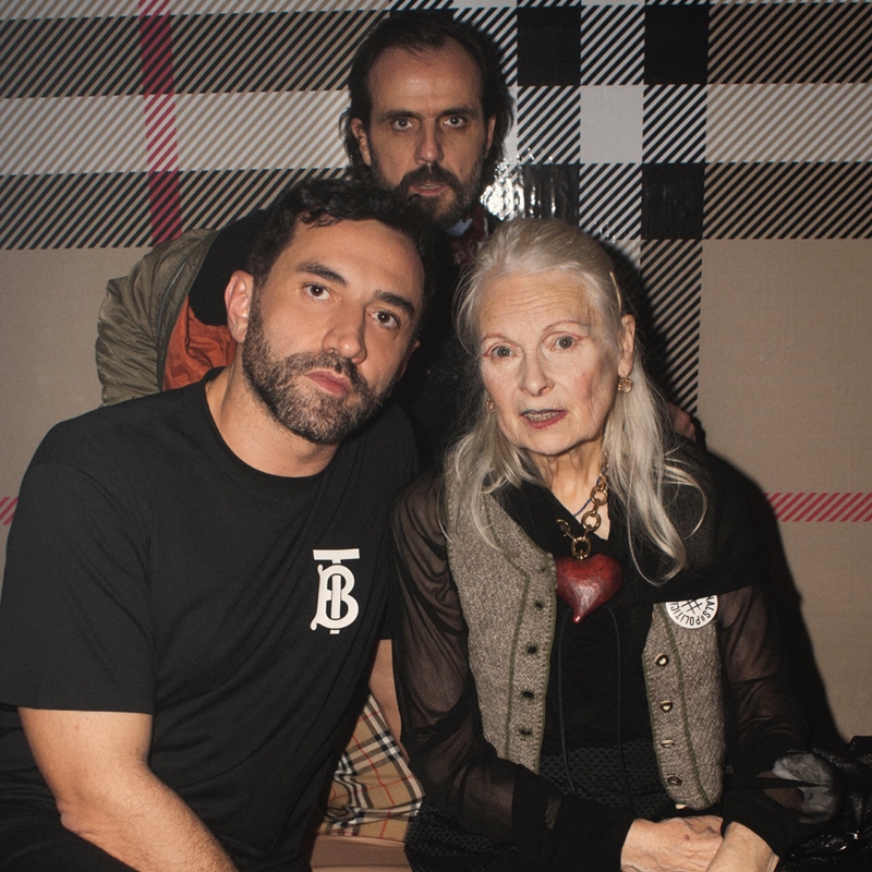 派對現場三巨頭到齊，上：Andreas Kronthaler、左下：Riccardo Tisci、右下：Vivienne Westwood。