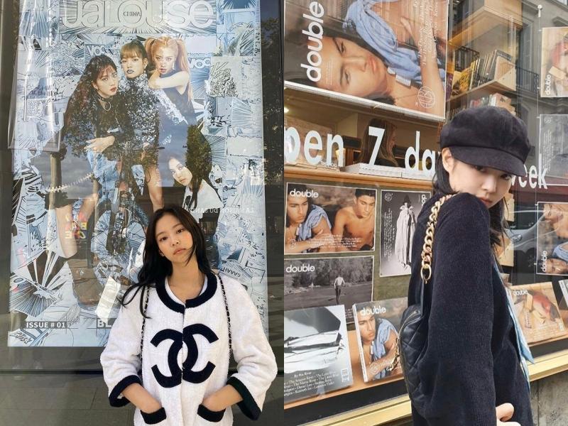 Jennie在巴黎街頭的多套街拍造型都來自Chanel。（截自Jennie IG）