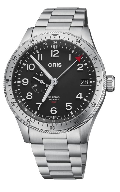 Oris Big Crown ProPilot 雙時區腕錶，紅色箭頭指針指的就是第二時區，建議售價NT79,000。