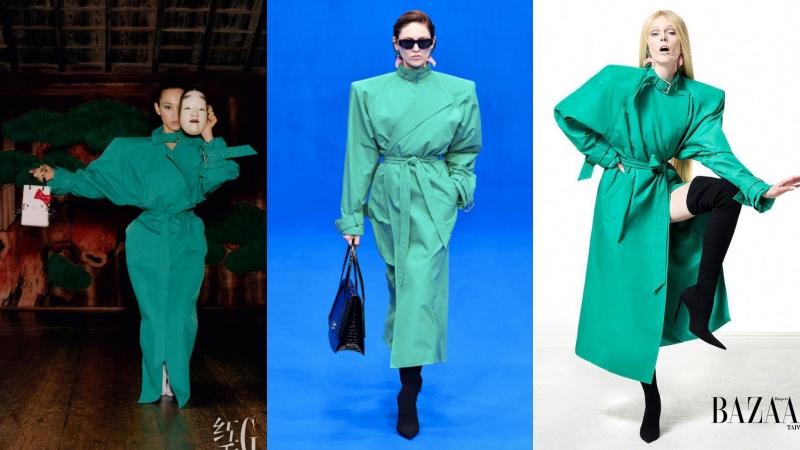 水原希子與Coco Rocha的服裝來自Balenciaga2020春夏系列。（截自微博、vogue.com）