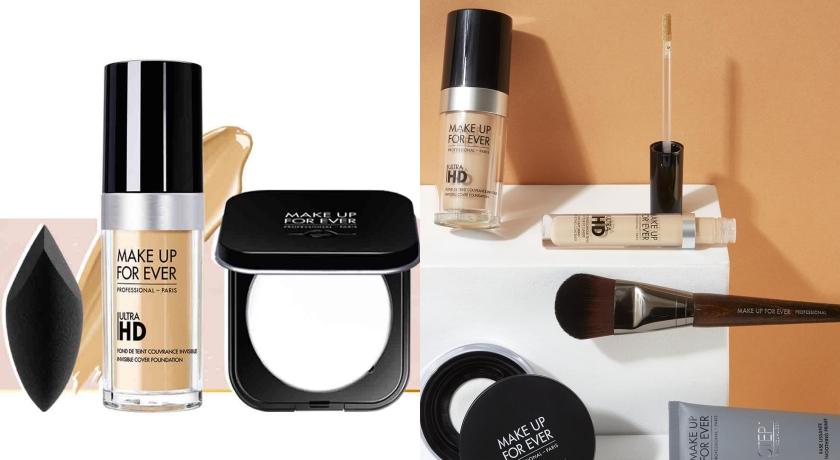 MAKE UP FOR EVER 經典無瑕限定組：ULTRA HD超進化無瑕粉底液、ULTRA HD 超進化無瑕微晶蜜粉餅6.2g#晶透白、彈力美妝蛋（品牌提供、翻攝自 makeupforeverofficial IG）