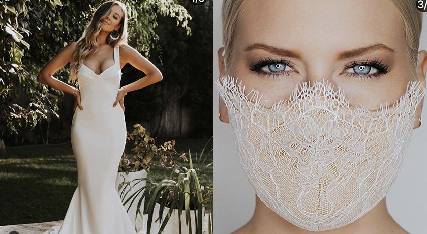 全球最美口罩！美婚紗品牌推「白紗蕾絲口罩」充滿幸福感美翻