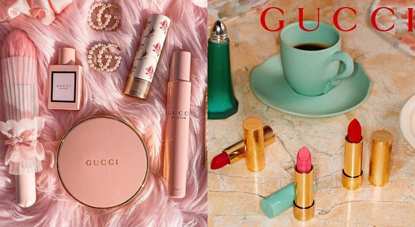 GUCCI 今年推出絕美「石英粉」粉餅，造成IG洗版。（翻攝自unicorn._.vanity、guccibeauty IG）