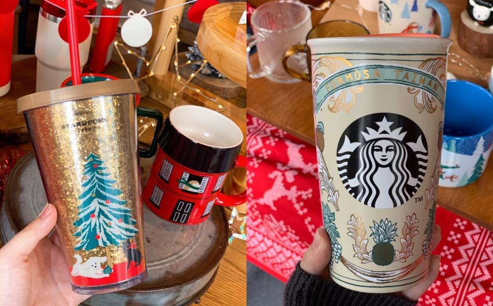 樹下心願TOGO冷水杯，售價480元；台灣美好雙層馬克杯，售價880元。（圖／記者郭宣暄攝）