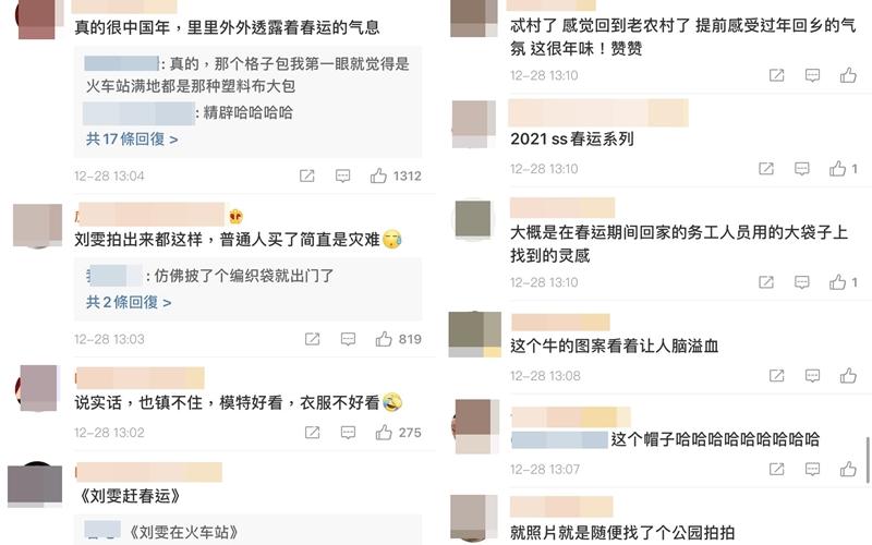 網友也連番吐槽，甚至下標《劉雯趕春運》、《劉雯在火車站》。