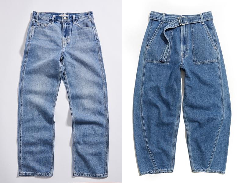 左：LEVI’S® RED 系列 寬鬆廓型直筒丹寧褲，NTD4,390、右：LEVI’S® RED 系列 摩登高腰繭型工作褲，NTD6,200。