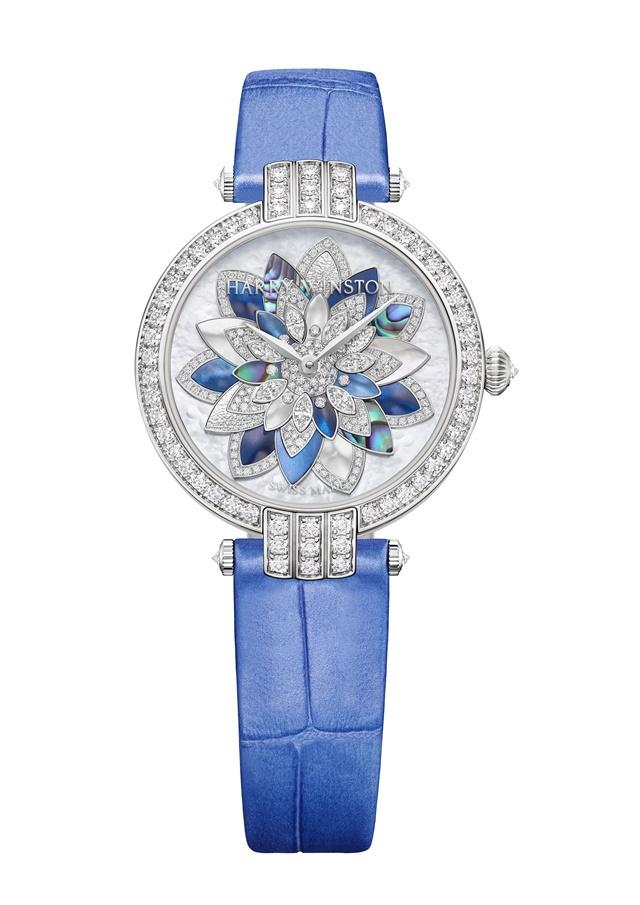 Harry Winston 卓時 Premier 系列 Lotus 31 毫米自動腕，白金款。