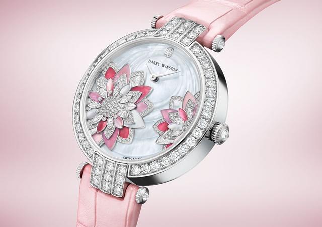 Harry Winston 卓時 Premier 系列 Lotus 36 毫米自動腕錶。