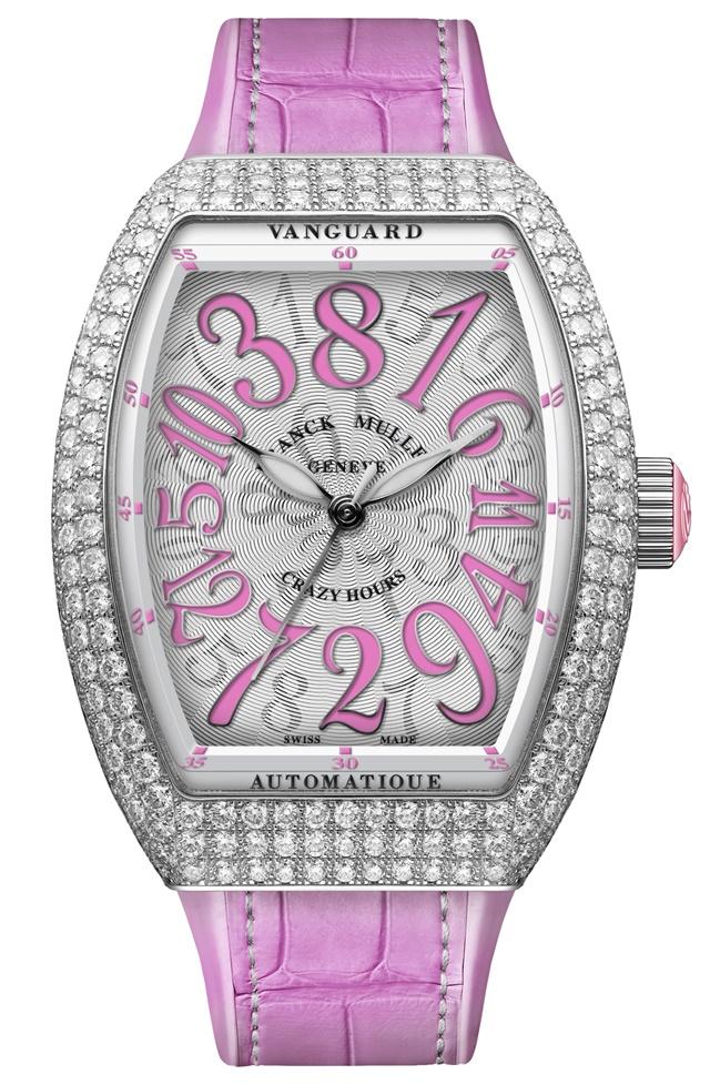 FRANCK MULLER Vanguard Crazy Hours Lady 亞洲特別版精鋼鑽石腕錶，NTD933,000。