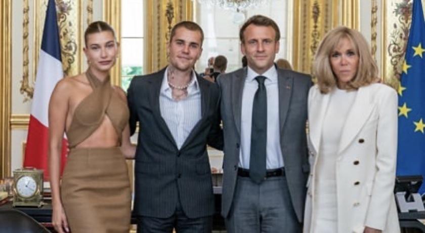 小賈斯汀牽辣妻見法國總統夫婦！「這樣穿」被網友狂轟太隨便