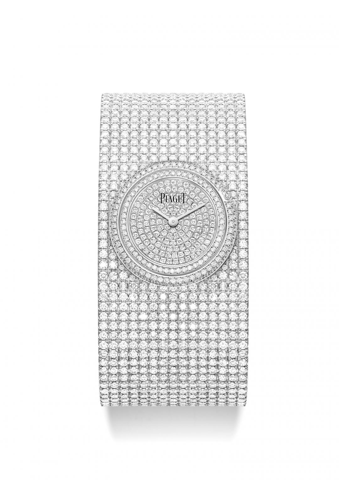 PIAGET Possession 系列18K 白金手鐲式高級珠寶鑽石腕錶，NTD9,950,000。