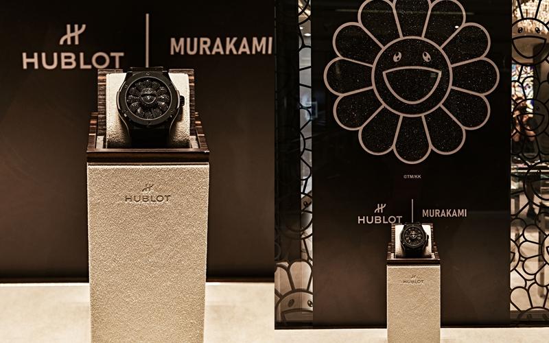 HUBLOT 與村上隆聯名腕錶陳列在宇舶台北店。