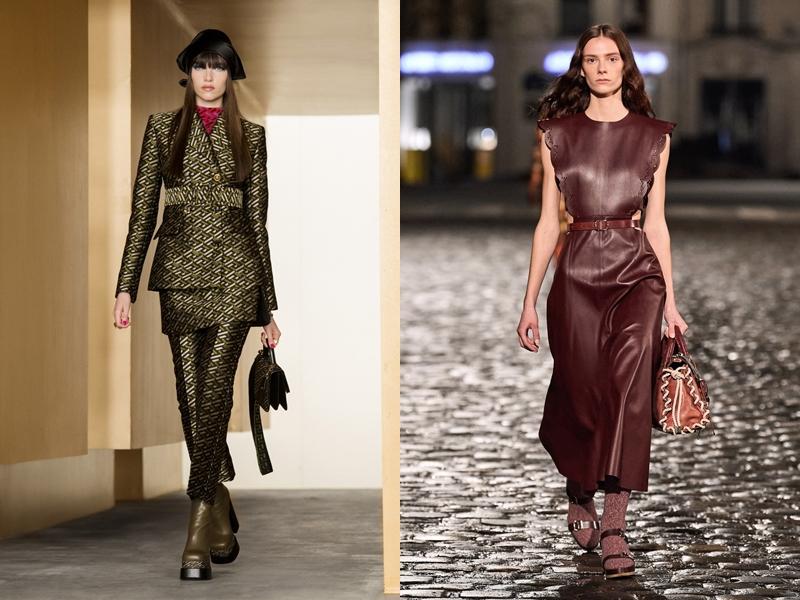 左：Versace 2021 秋冬系列、右：Chloé 2021 秋冬系列。