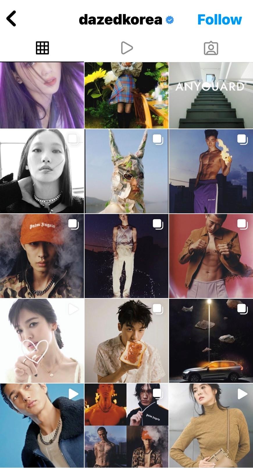 許光漢的發文在《Dazed》官方 instagram 中前後分別有宋慧喬、金高銀等知名韓星，讓網友直呼「太光榮了」。