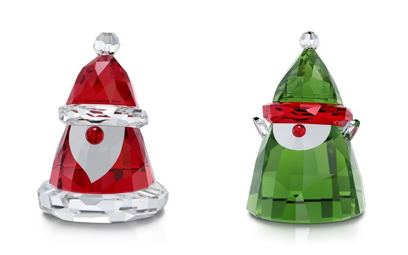 左：Swarovski Holiday Cheers 聖誕老人，NTD2,290、右：Swarovski Holiday Cheers 聖誕精靈，NTD2,290。