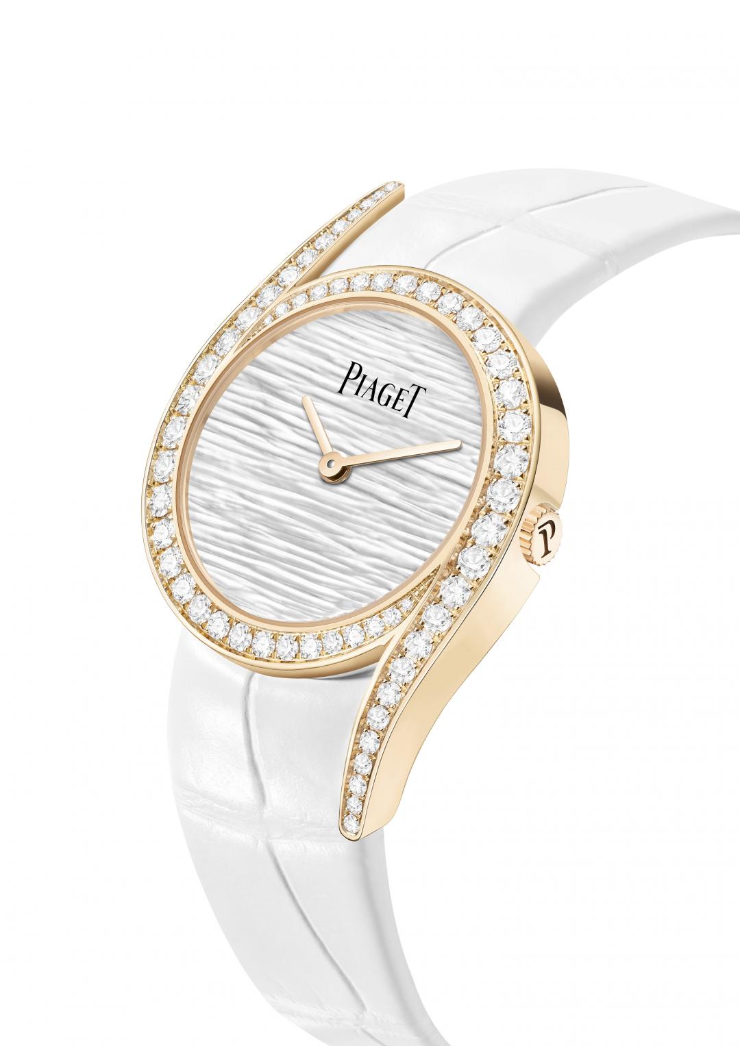 孔曉振佩戴：PIAGET Limelight Gala 系列 18K 玫瑰金鑲鑽珠寶腕錶，NTD750,000。