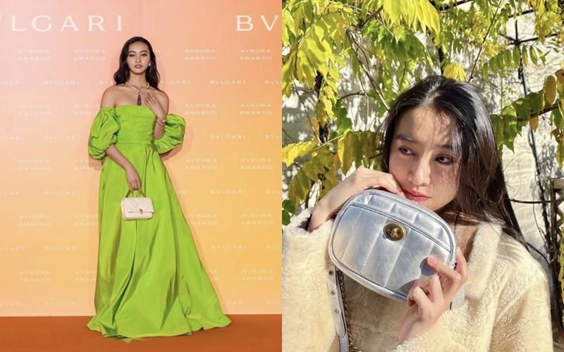 光希更是時尚寵兒，左為身穿 Valentino 出席 Bulgari 活動、右是替 Coach 新包拍美照發文。