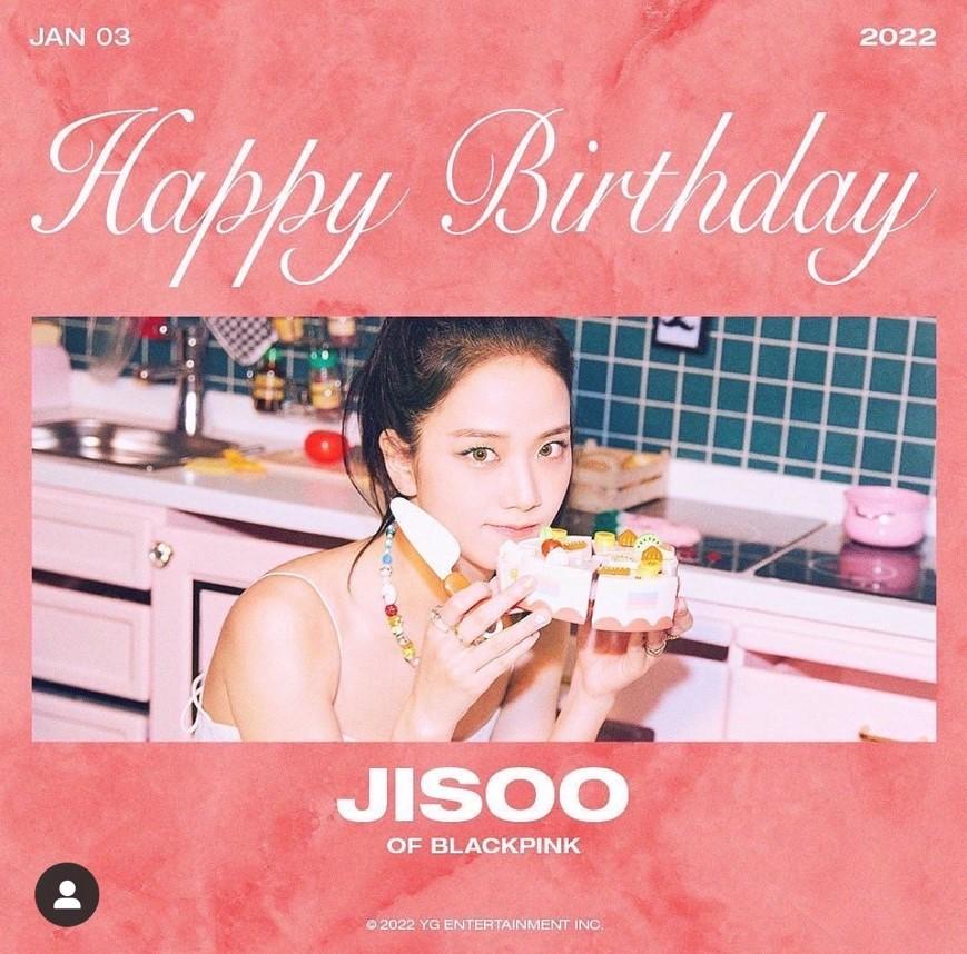 Jisoo 生日當天一過午夜，立刻發文感謝粉絲的生日祝福。