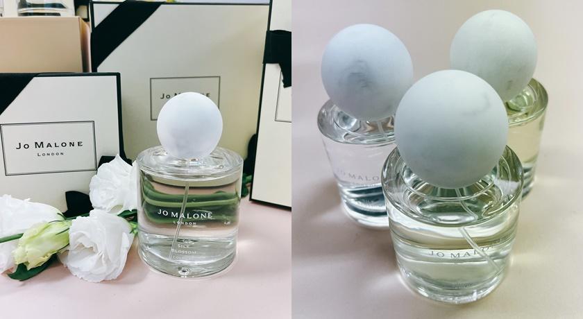 Jo Malone London地中海花園系列的白色鵝卵石紋瓶蓋，每一瓶都不同。