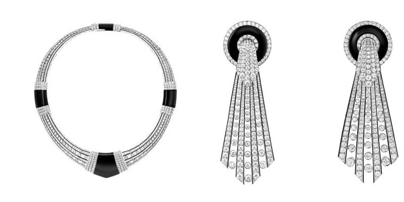 安雅魯比克佩戴：Boucheron Histoire de Style, Art Déco高級珠寶系列LAVALLIÈRE DIAMANTS鑽石領結，可多重轉換。