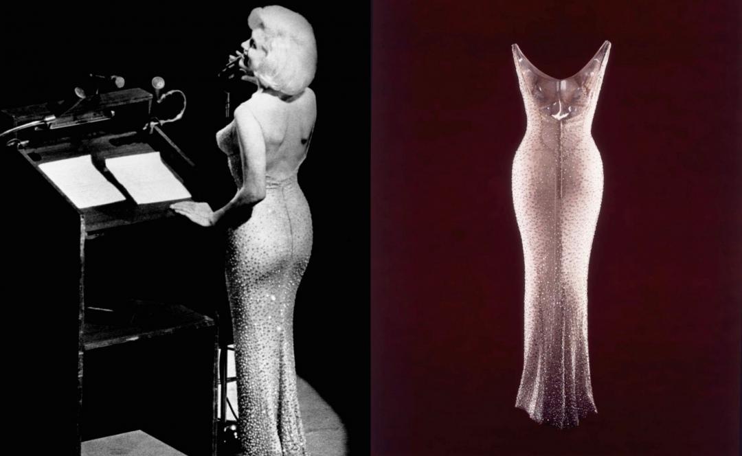 Kim Kardashian所穿著的禮服來自Marilyn Monroe過去曾在1962年時穿著的同一套禮服。（截自twitter）