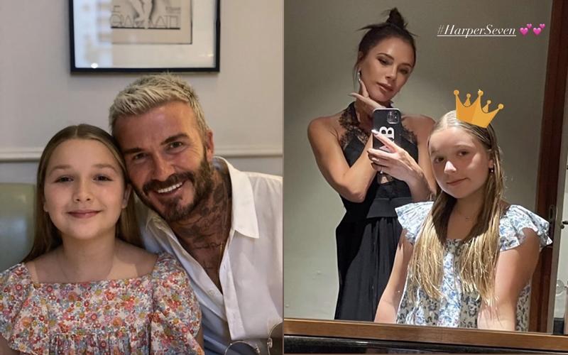 貝克漢、貝嫂都超疼小七妹，特別在生日這天再次分享同框照。