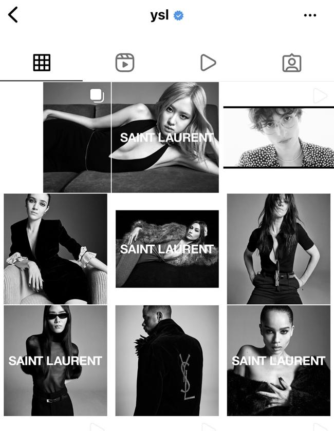 Rosé新代言太性感，讓YSL忍不住也以「跨版」處理。（翻攝自YSL IG）