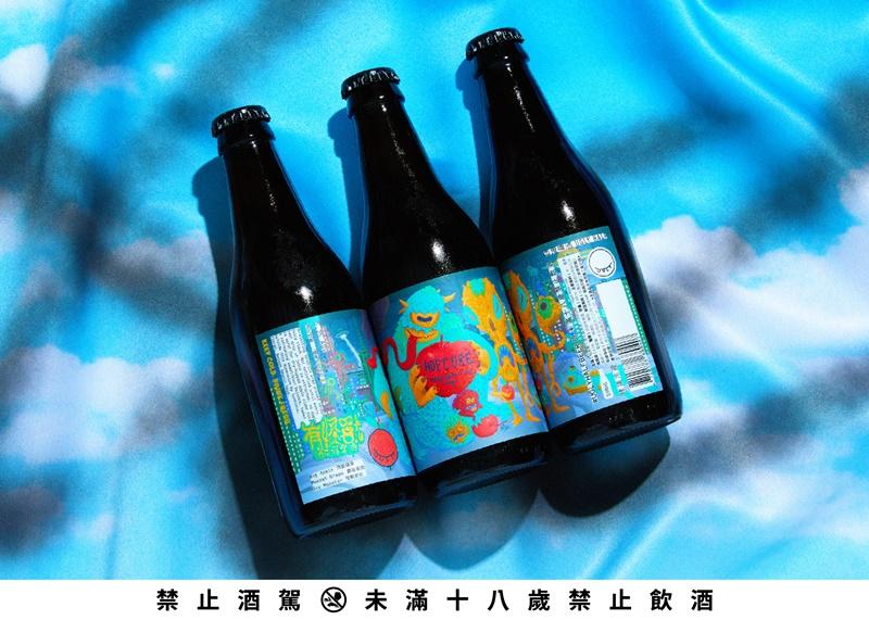 「有怪獸！酒花蘋果酒」邀請塗鴉藝術家Disk為瓶標創作。